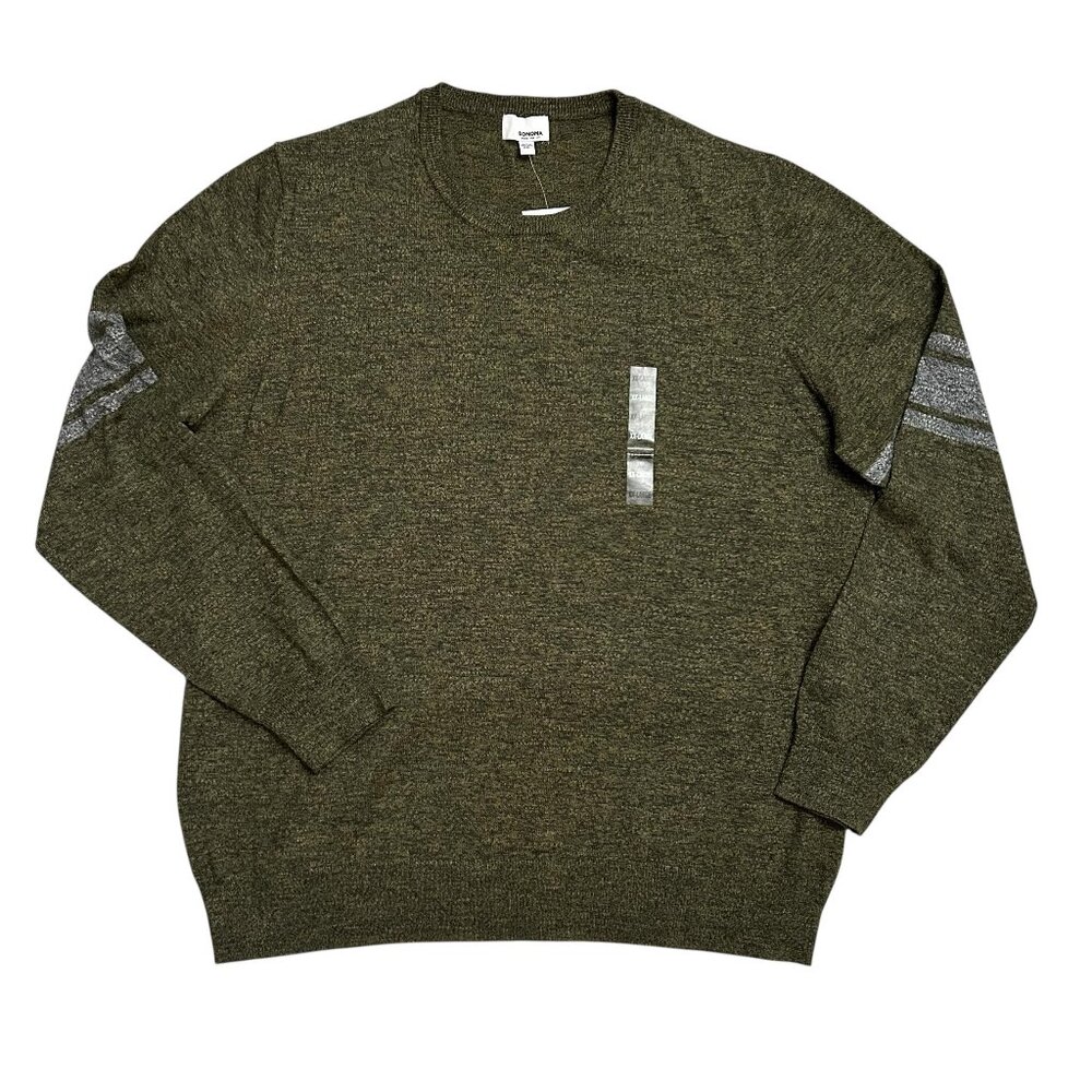 Sonoma Men's Size XXL Cotton Acrylic Blend Pullover Sweater Olive Gray NWT $40